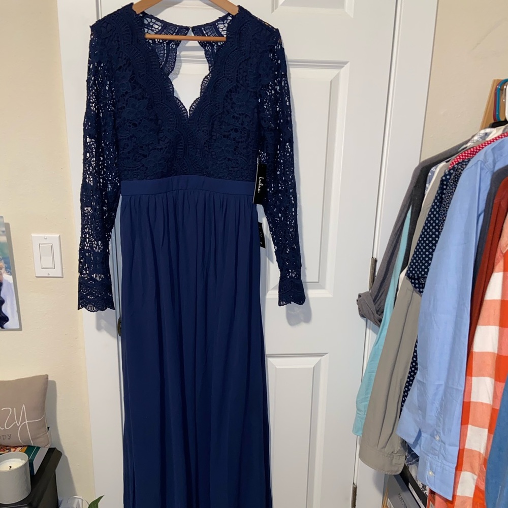 Navy Lulus backless dress XL